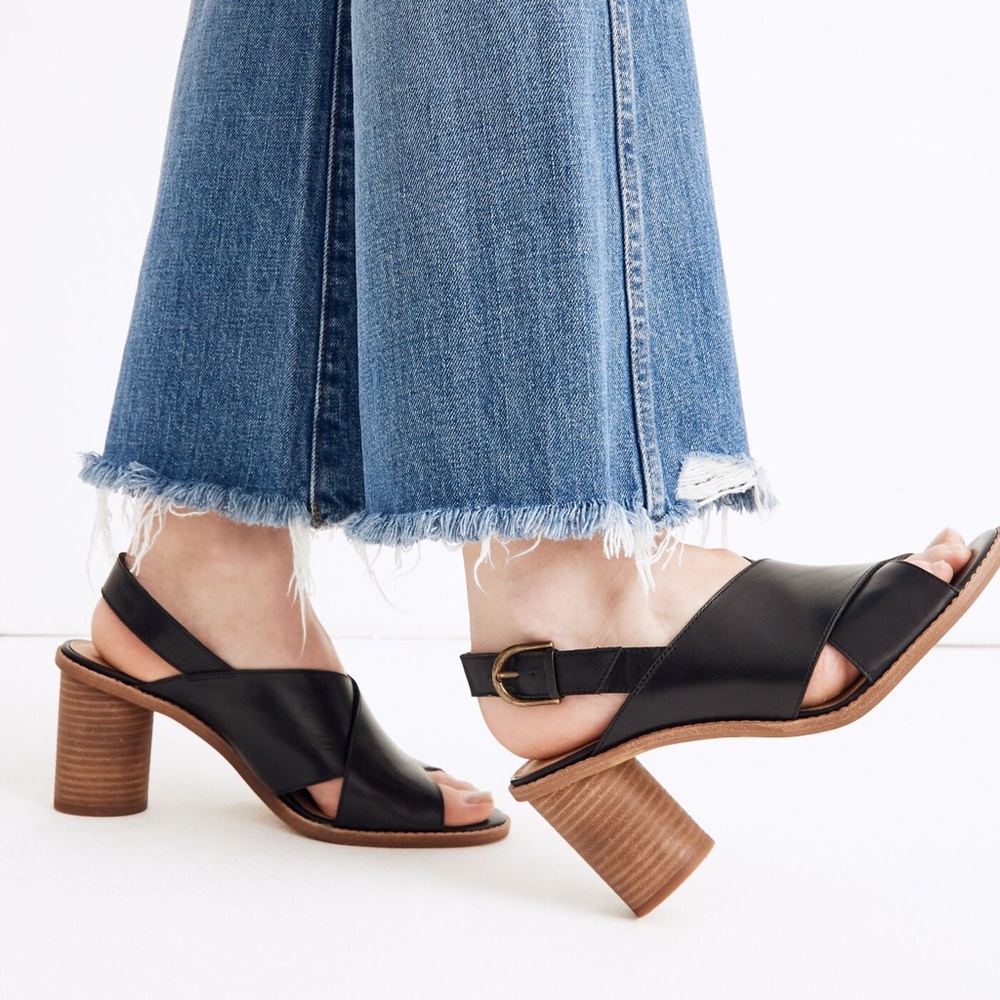 Madewell The Ruthie Crisscross black Sandal in Leather size 8